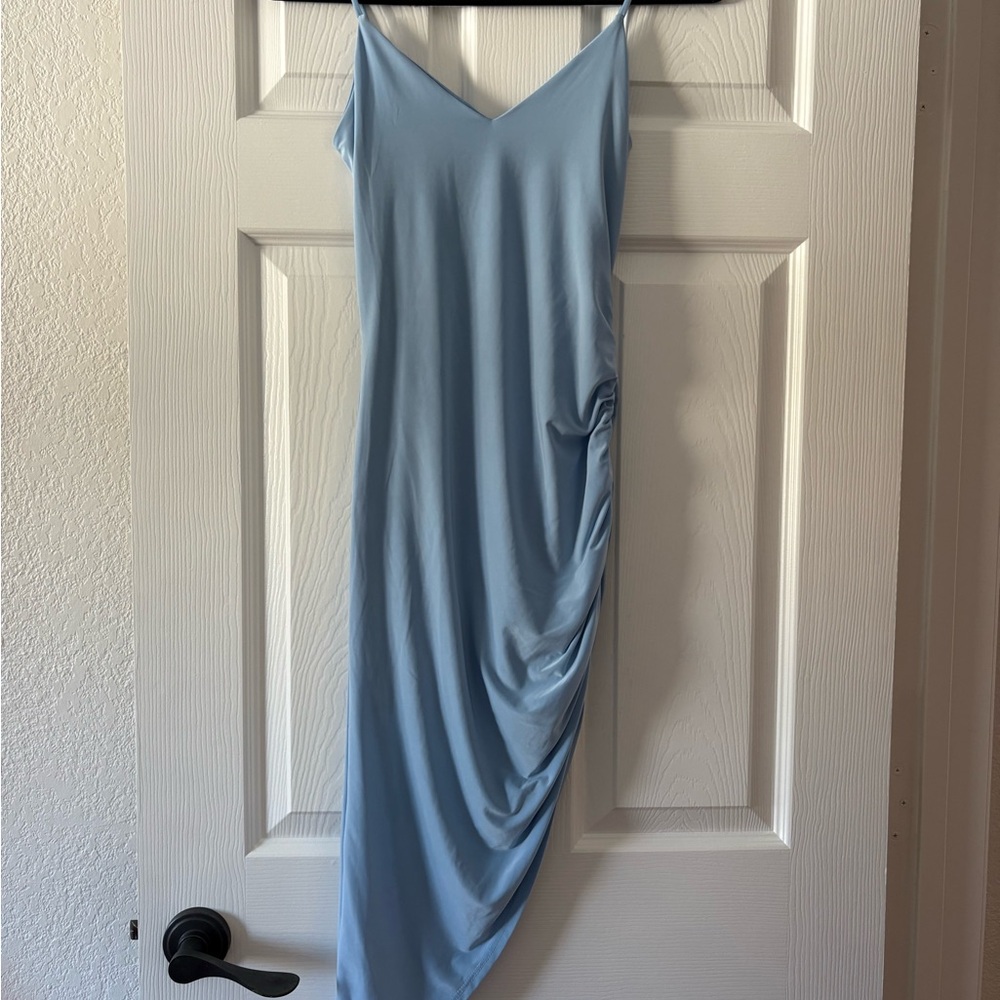 Elegant Asymmetrical Sky Blue Dress